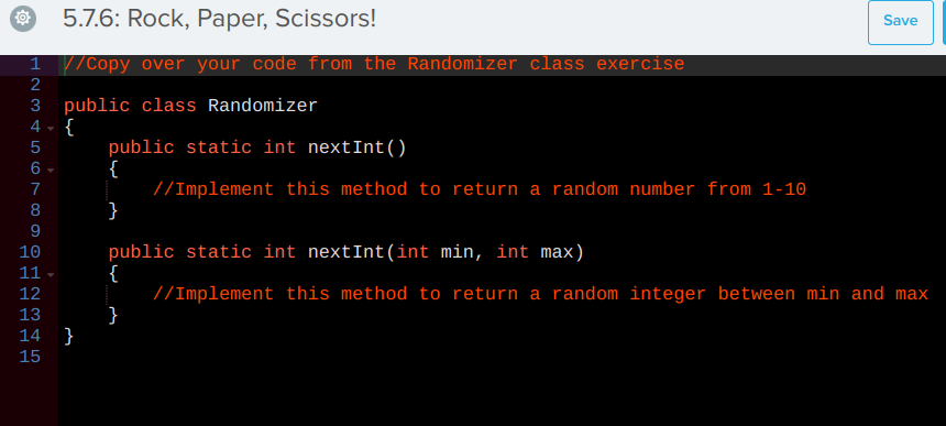 Solved 0 5.7.6: Rock, Paper, Scissors! 1 import | Chegg.com