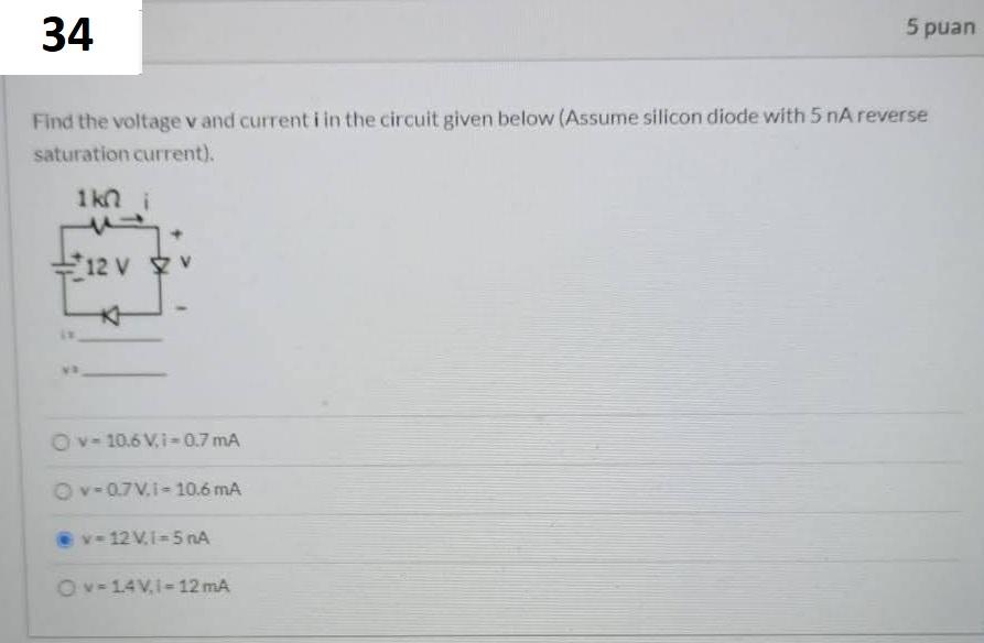 Solved Find the voltage V and currenti in the circuit given | Chegg.com