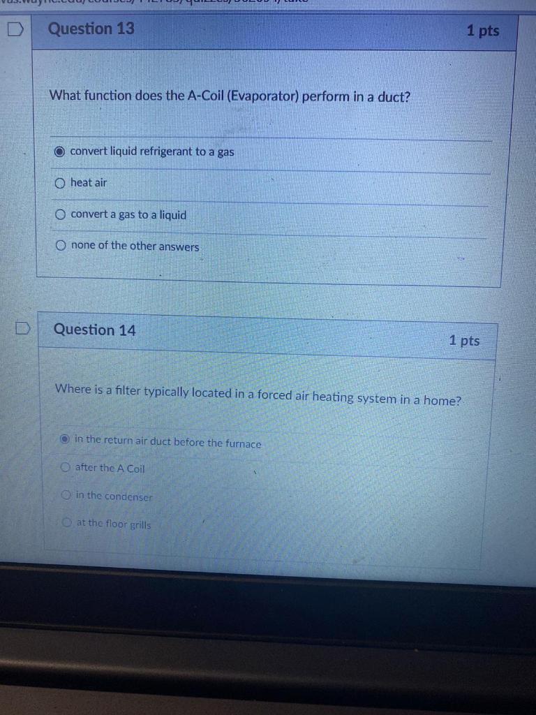 Solved Question 13 1 pts What function does the ACoil