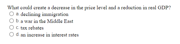 Solved What could create a decrease in the price level and a | Chegg.com