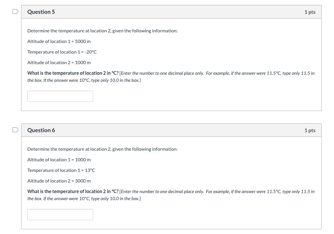 Solved Question 5 Determine the temperature at location 2, | Chegg.com