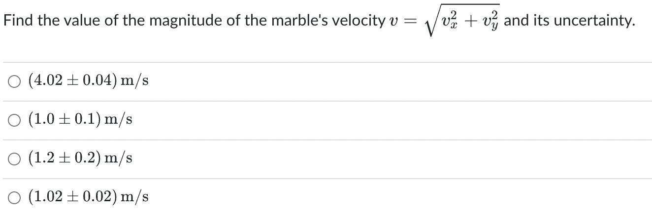 Your video analysis of the motion of a marble gives | Chegg.com