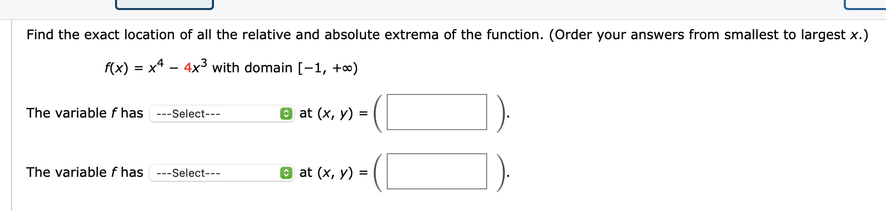 Solved Find the exact location of all the relative and | Chegg.com