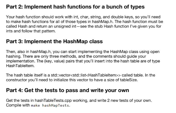 Solved In C++, HashMap.h =========== #ifndef | Chegg.com