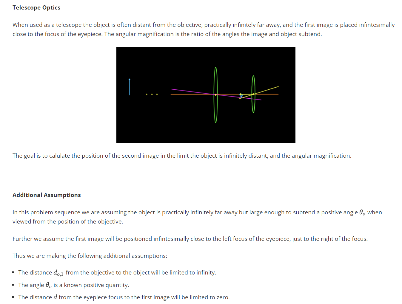 Solved Two-Lens Optics The ray tracing diagram below shows | Chegg.com
