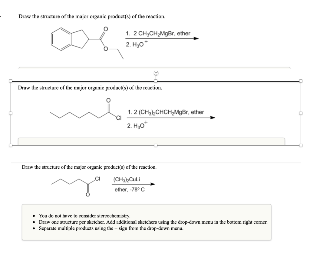 Solved Draw The Structure Of The Major Organic Product(s) Of 