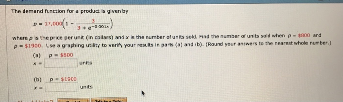 Solved The demand function for a product is given by p | Chegg.com