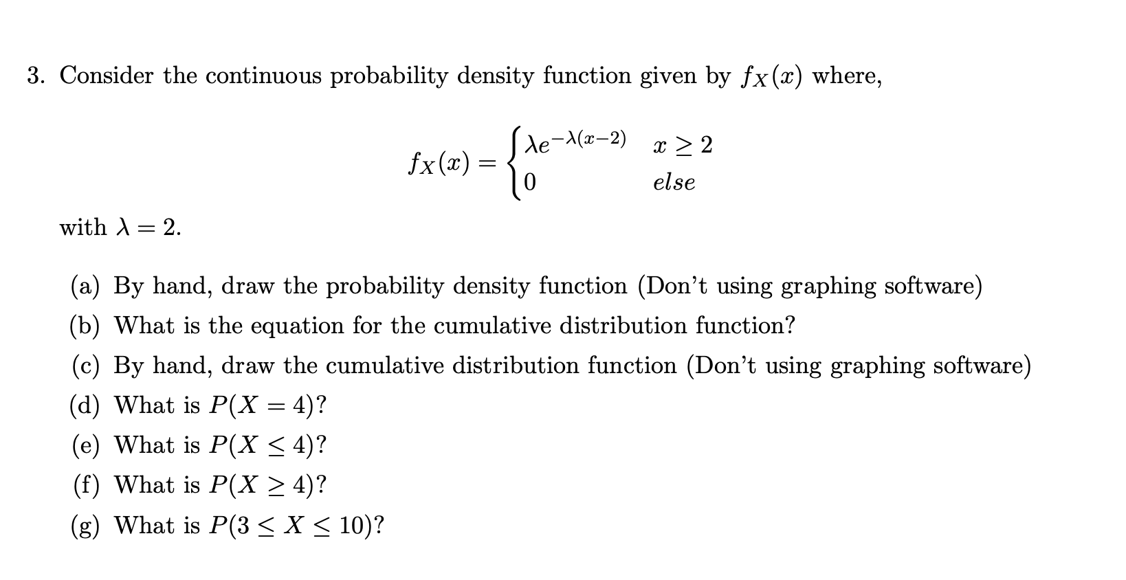 Solved 3. Consider the continuous probability density | Chegg.com