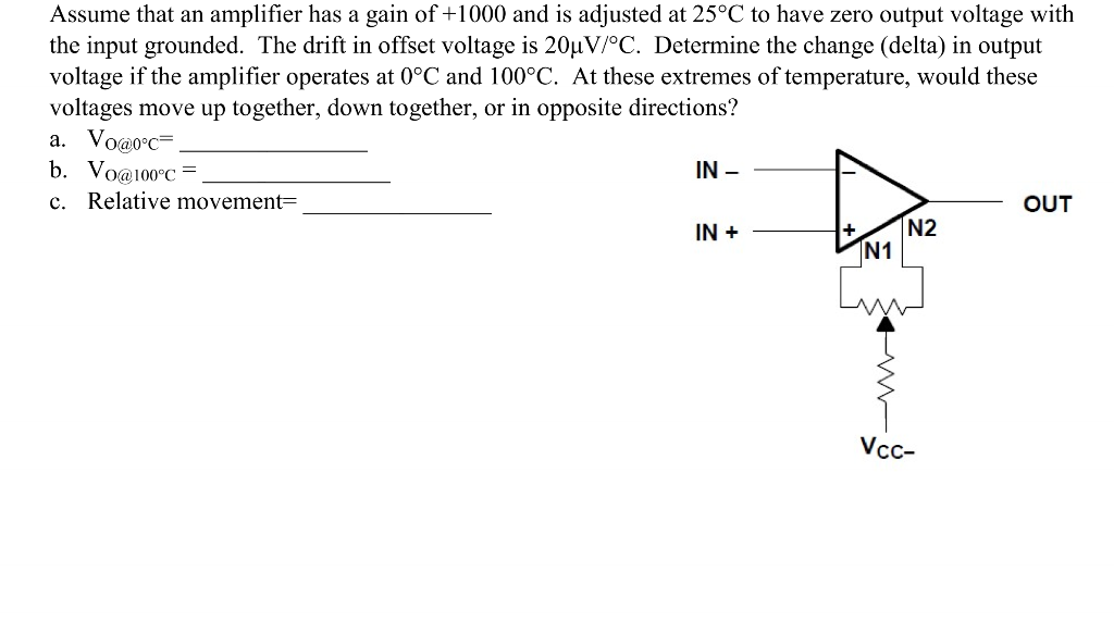 Solved Assume that an amplifier has a gain of +1000 and is | Chegg.com