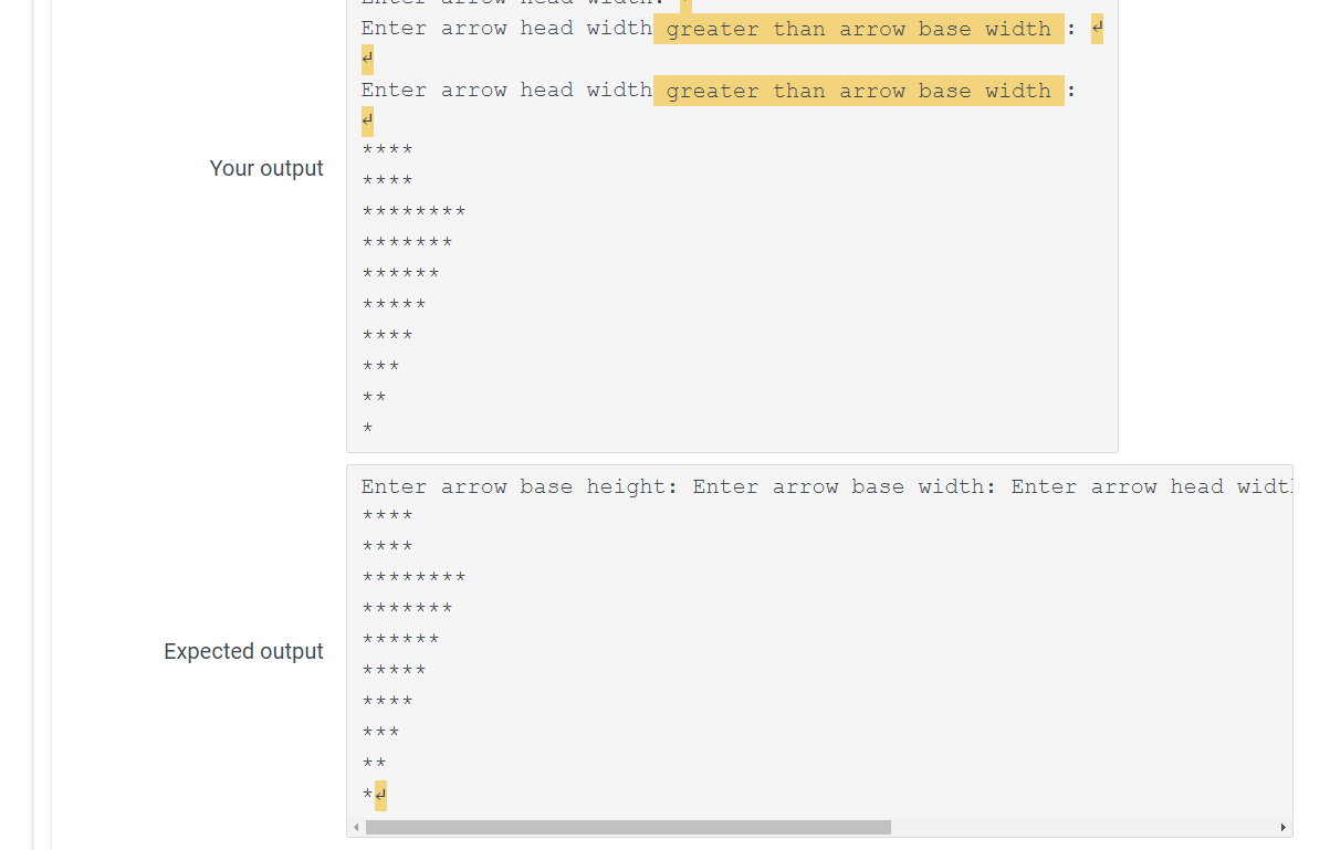 Solved 6.18 **zyLab: Drawing a half arrow Write this program | Chegg.com