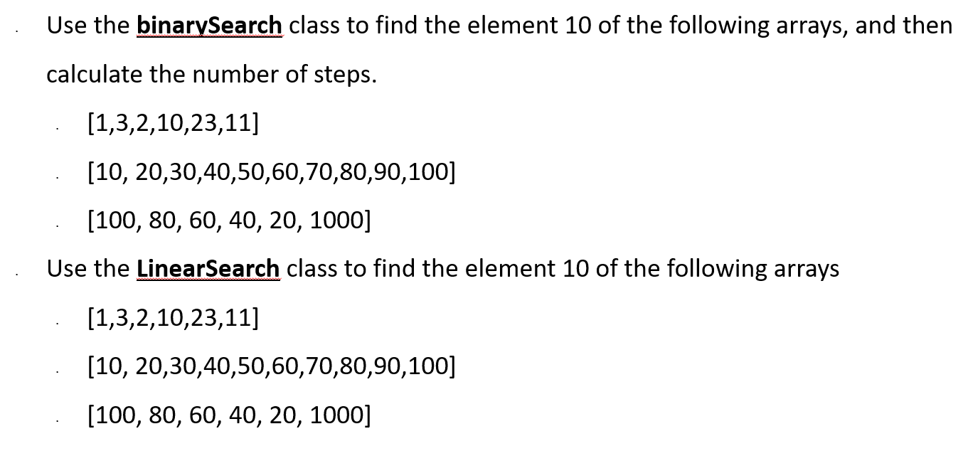 solved-use-the-binarysearch-class-to-find-the-element-10-of-chegg