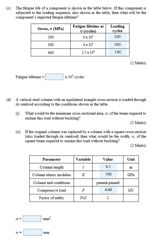 Solved 1. (a) You are designing a component with the aid of | Chegg.com