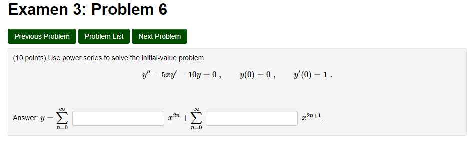 Solved Examen 3: Problem 6 Previous Problem Problem List | Chegg.com