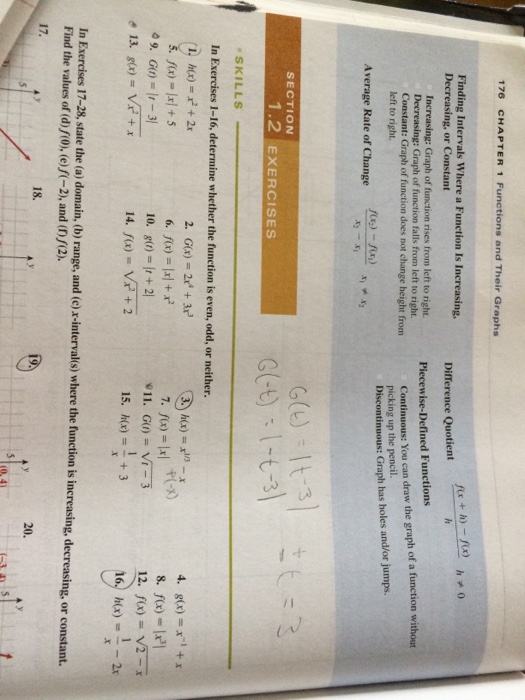 Solved 176 CHAPTER 1 Functions and Their Graphs fix +h) -fx) | Chegg.com