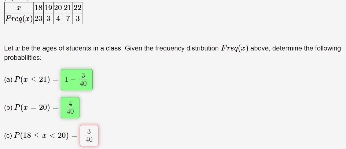 Solved Let X Be The Ages Of Students In A Class. Given The | Chegg.com