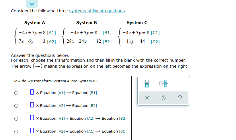 Solved Consider The Following Three Systems Of Linear | Chegg.com