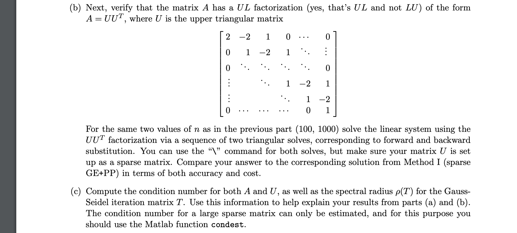 Uc Math Validation Matrix.pdf (b) Next, verify that the matrix A has a UL | Chegg.com