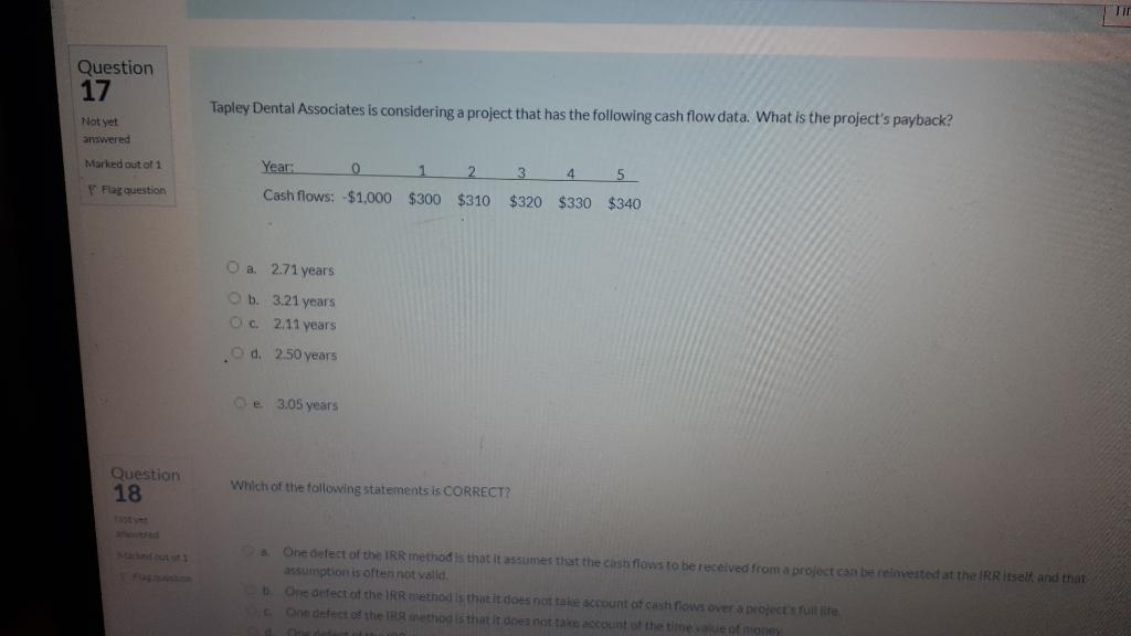 Solved Tapley Dental Associates is considering a project