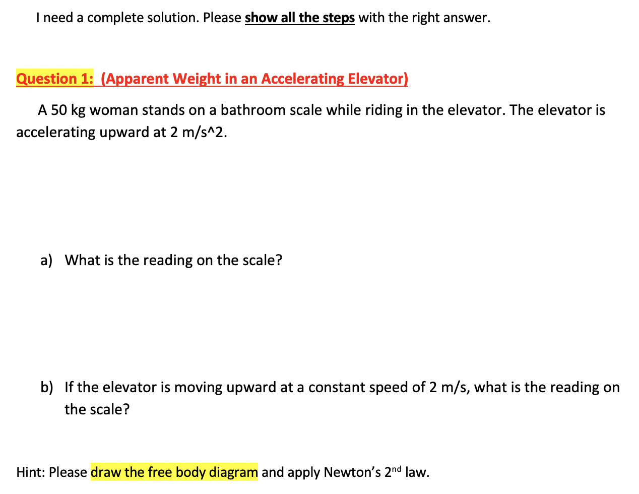 Solved I need a complete solution. Please show all the steps | Chegg.com