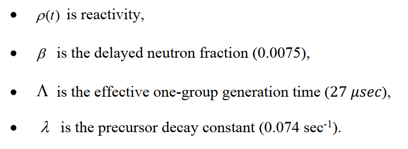 Kinetic behavior of a TRIGA reactor can be modeled | Chegg.com