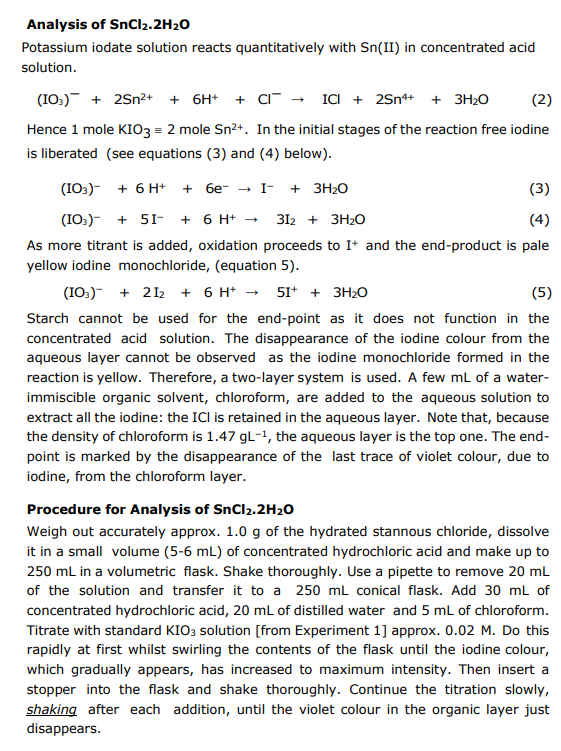 Solved Calculate the weight of SnCl2 x 2H2O from the given | Chegg.com