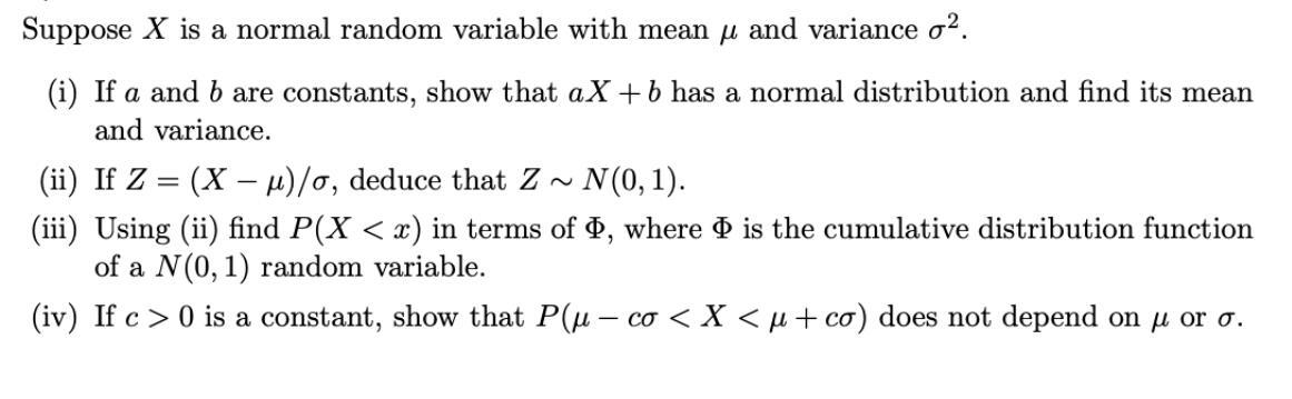 Solved Suppose X is a normal random variable with mean y and | Chegg.com