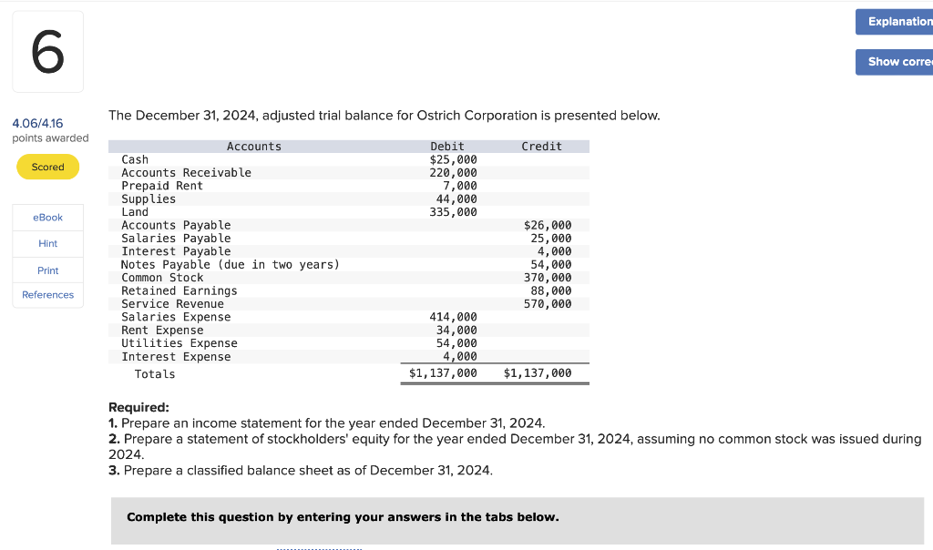 Solved The December 31,2024 , adjusted trial balance for