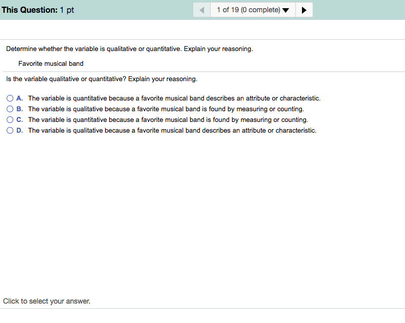Solved This Question 1 pt 1 of 19 (0 complete) ? Determine
