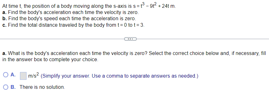 Solved At time t, the position of a body moving along the | Chegg.com