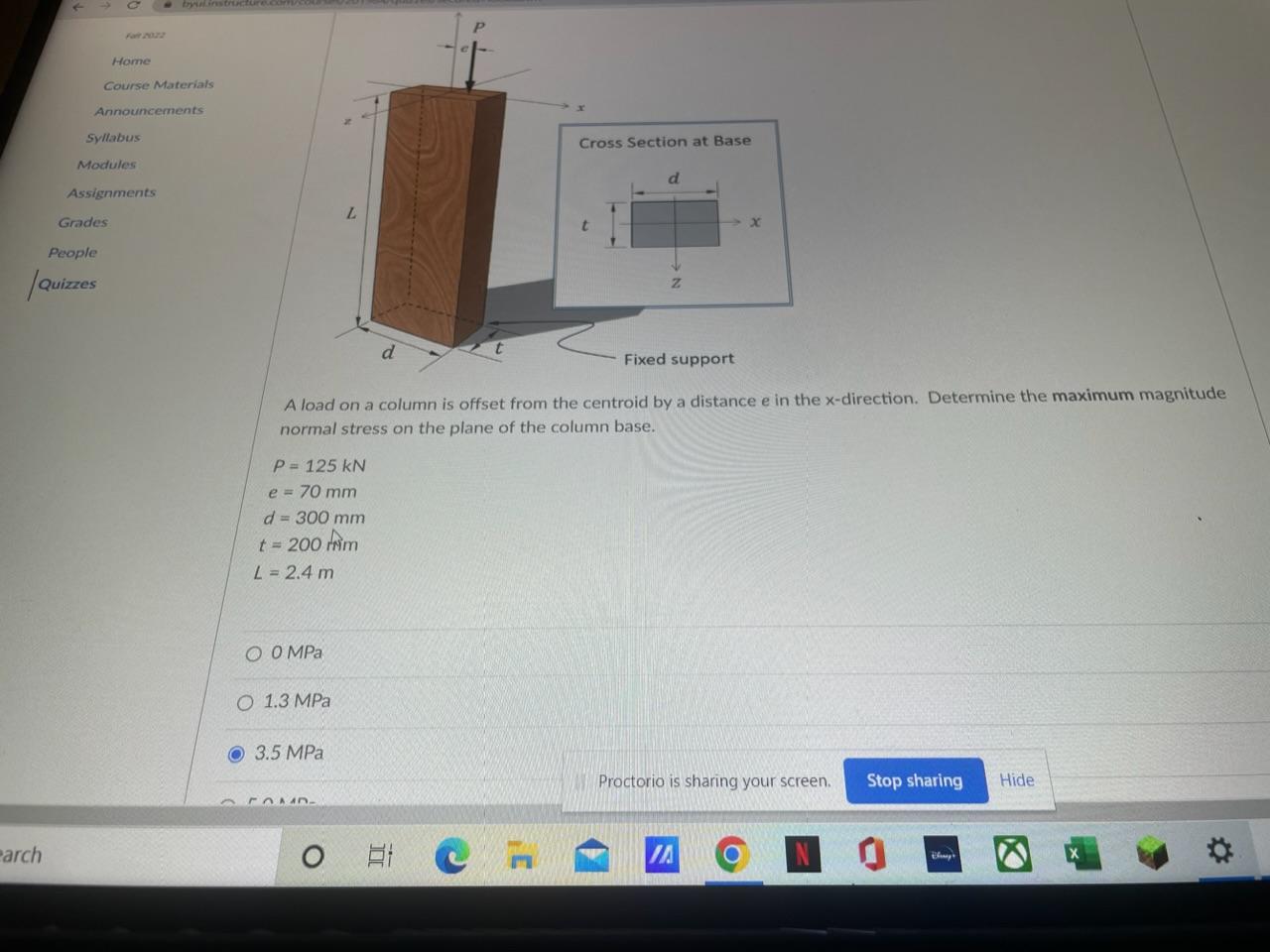 Solved A load on a column is offset from the centroid by a | Chegg.com