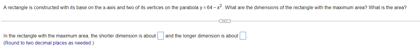 Solved A rectangle is constructed with its base on the | Chegg.com