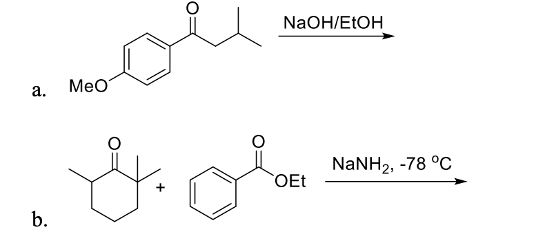 Solved NaOH/EtOH A. Meo NaNH2, -78 °C + OE B. | Chegg.com