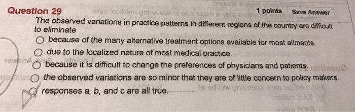 Solved The observed variations in practice patterns in | Chegg.com