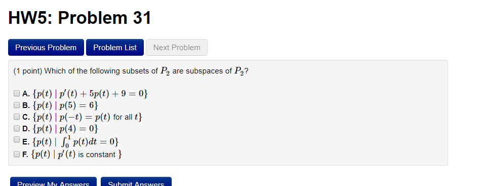 Solved HW5: Problem 31 Previous Problem Problem List Next | Chegg.com