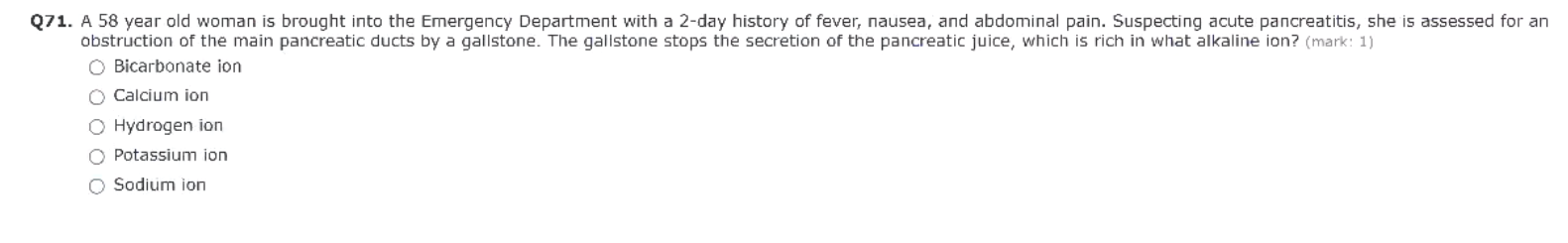 Solved Q71. A 58 year old woman is brought into the | Chegg.com