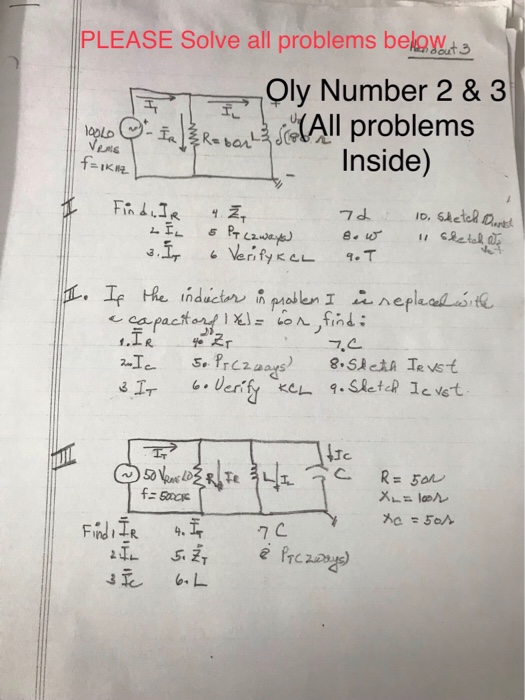 Solved PLEASE Solve all problems belowt oly Number 2 & 3 All | Chegg.com