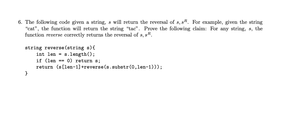 Solved 6. The Following Code Given A String, S Will Return | Chegg.com