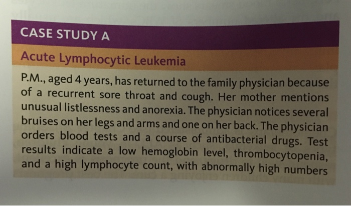 case study of acute lymphoblastic leukemia
