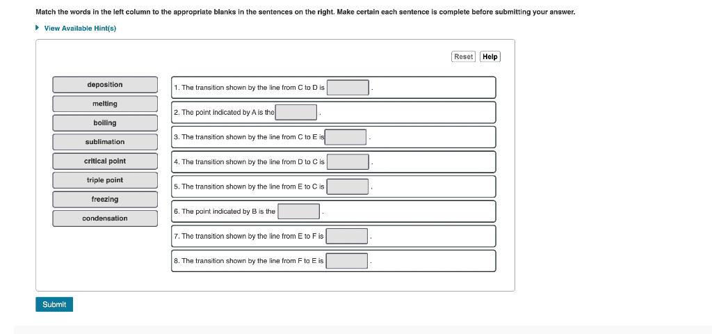1. The transition shown by the line from C to D is 2. | Chegg.com