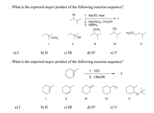 Solved What is the expected major product of the following | Chegg.com