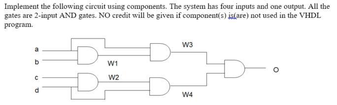 Solved Implement the following circuit using components. The | Chegg.com