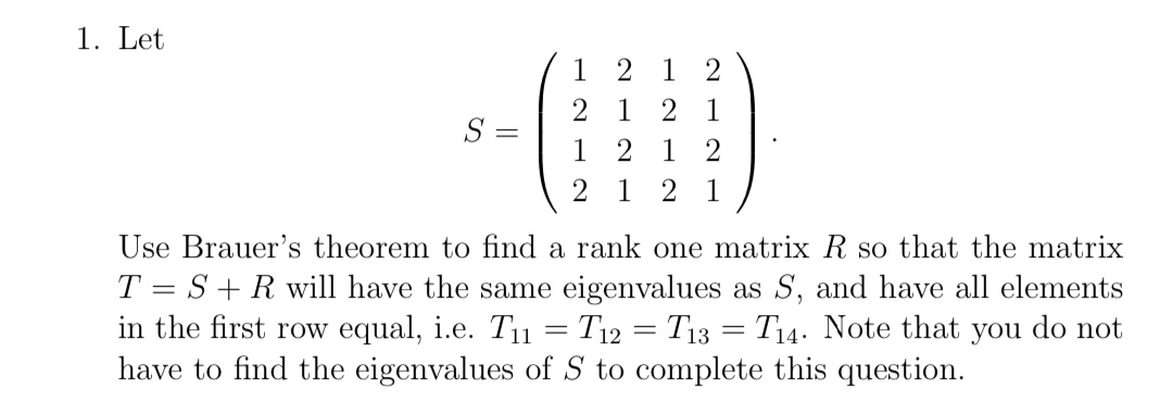 Solved 1. Let S 1 2 2 1 1 2 2 1 1 2 2 1 1 2 2 1 Use Chegg