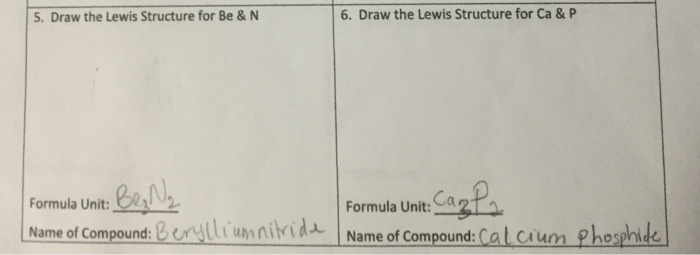 Solved 5. Draw The Lewis Structure For Be & N 6. Draw The 