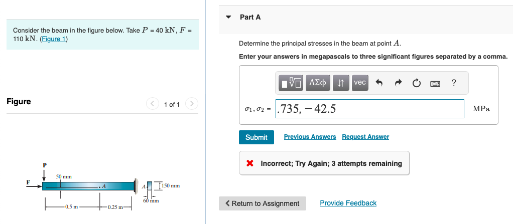 Solved Consider the beam in the figure below. Take P=40kN,F= | Chegg.com