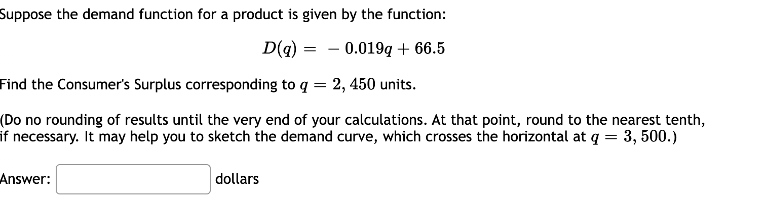 Solved Suppose the demand function for a product is given by | Chegg.com