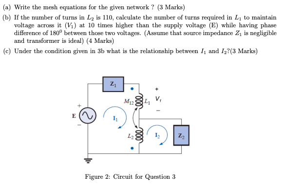 Solved (a) Write The Mesh Equations For The Given Network? | Chegg.com