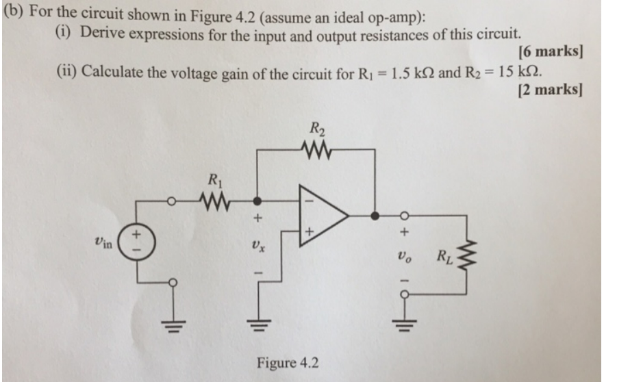 Solved B) For The Circuit Shown In Figure 4.2 (assume An | Chegg.com