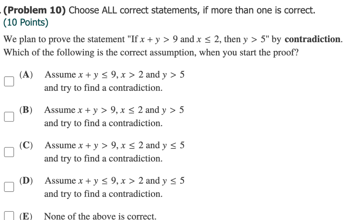 Solved .(Problem 4) Choose ALL correct statements, if more | Chegg.com