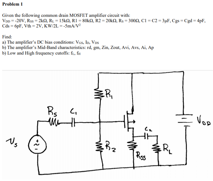 Common Drain Amplifier Circuit Diagram