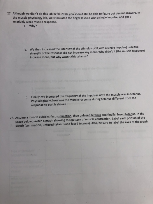 27. Although we didn't do this lab in fall 2018, you | Chegg.com